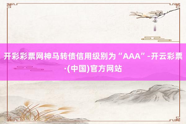 开彩彩票网神马转债信用级别为“AAA”-开云彩票·(中国)官方网站