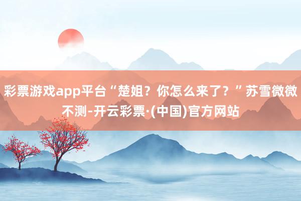 彩票游戏app平台“楚姐？你怎么来了？”苏雪微微不测-开云彩票·(中国)官方网站